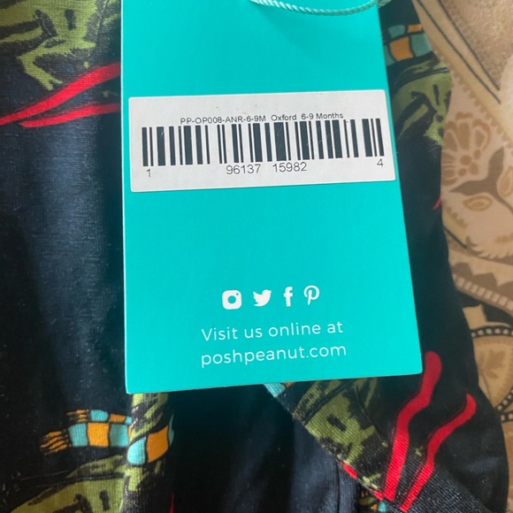 NWT Posh Peanut 6-9 Christmas Skiing Dinosaur Winter - Picture 2 of 3